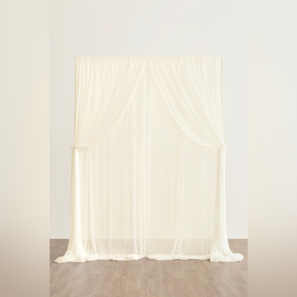 Ling’s Moment Wedding Backdrop Curtains 59" x 10ft (Set of 2) - Ivory